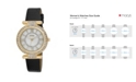 Bob Mackie Women's Black Polyurethane Strap Stone Encrusted T-Bar Watch, 35mm